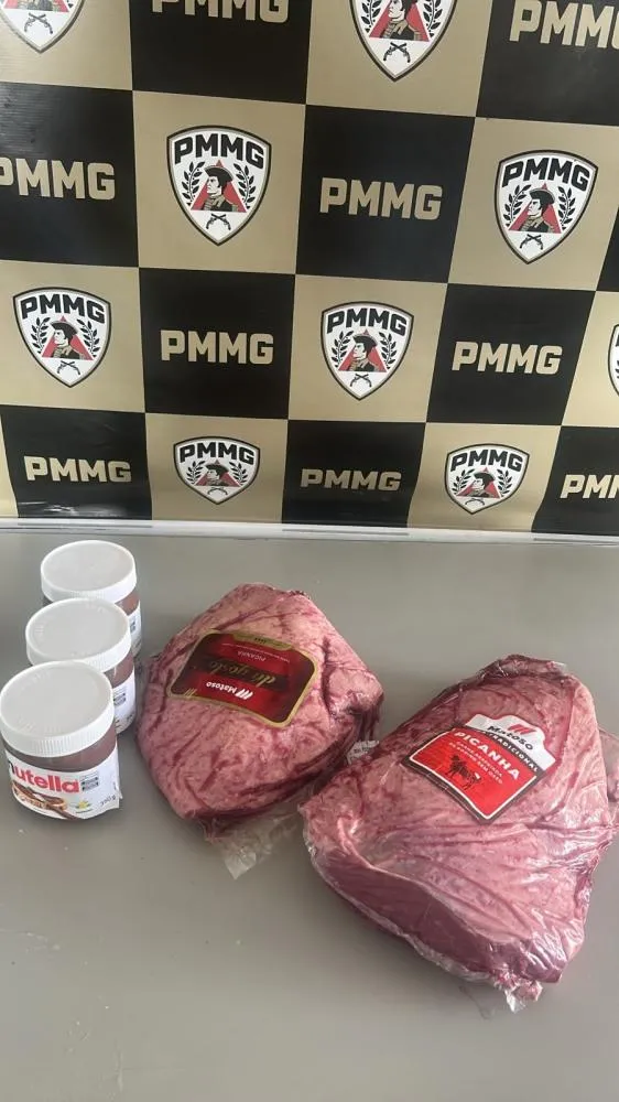 Homem é preso após furtar carnes e creme de avelã em supermercado no Centro de Nova Serrana